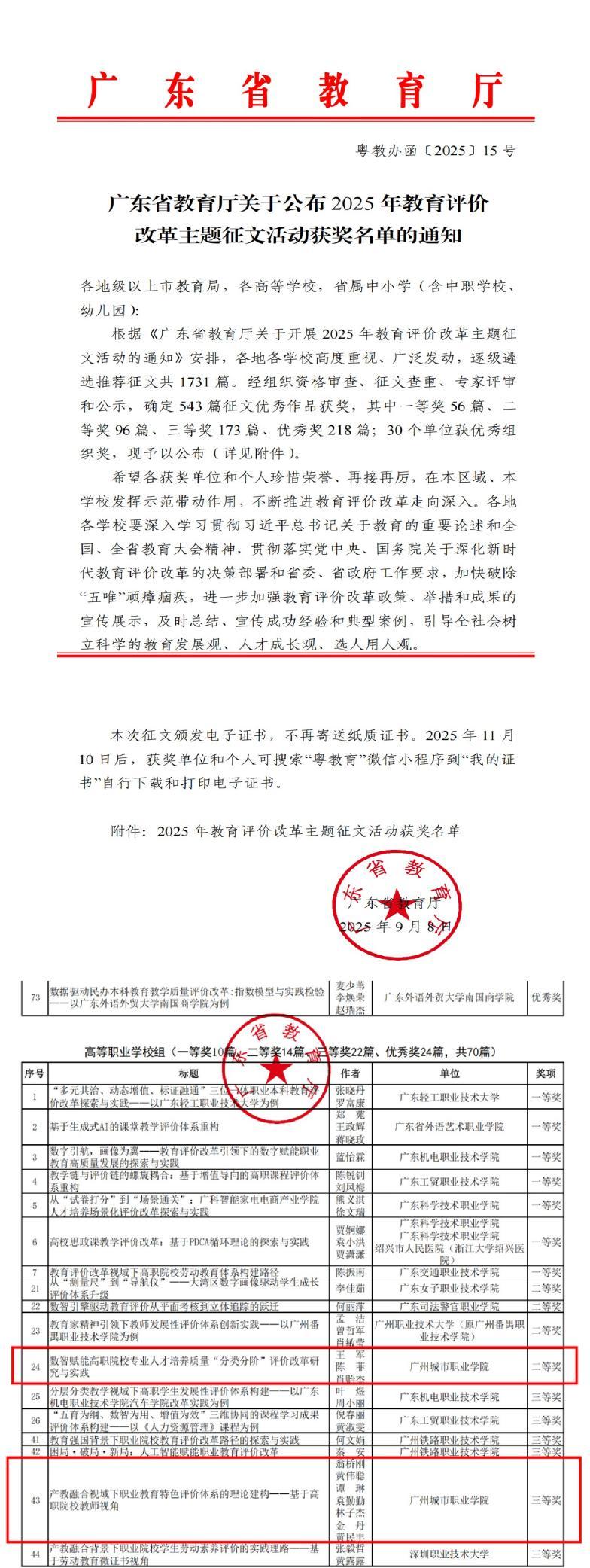 我校在广东省2025年教育评价改革主题征文活动中喜获二等奖1项、三等奖1项1.png 我校在广东省2025年教育评价改革主题征文活动中喜获二等奖1项、三等奖1项1.png